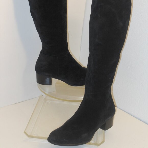 PAUL GREEN BLACK GENUINE SUEDE KNEE-HIGH BOOTS SIZE 4.5 (US SIZ3 7.5) MEDIUM - Picture 4 of 10